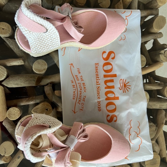 SOLUDOS Marseille Rosa Pink Espadrille Wedge Sandals - Picture 11 of 16